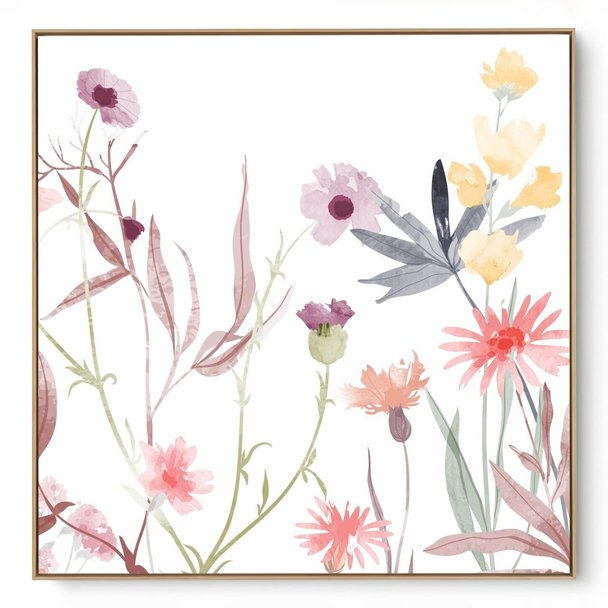 Quadro Decorativo Flores Aqua II