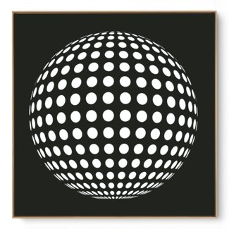Quadro Decorativo Abstrato Globo Fundo Preto