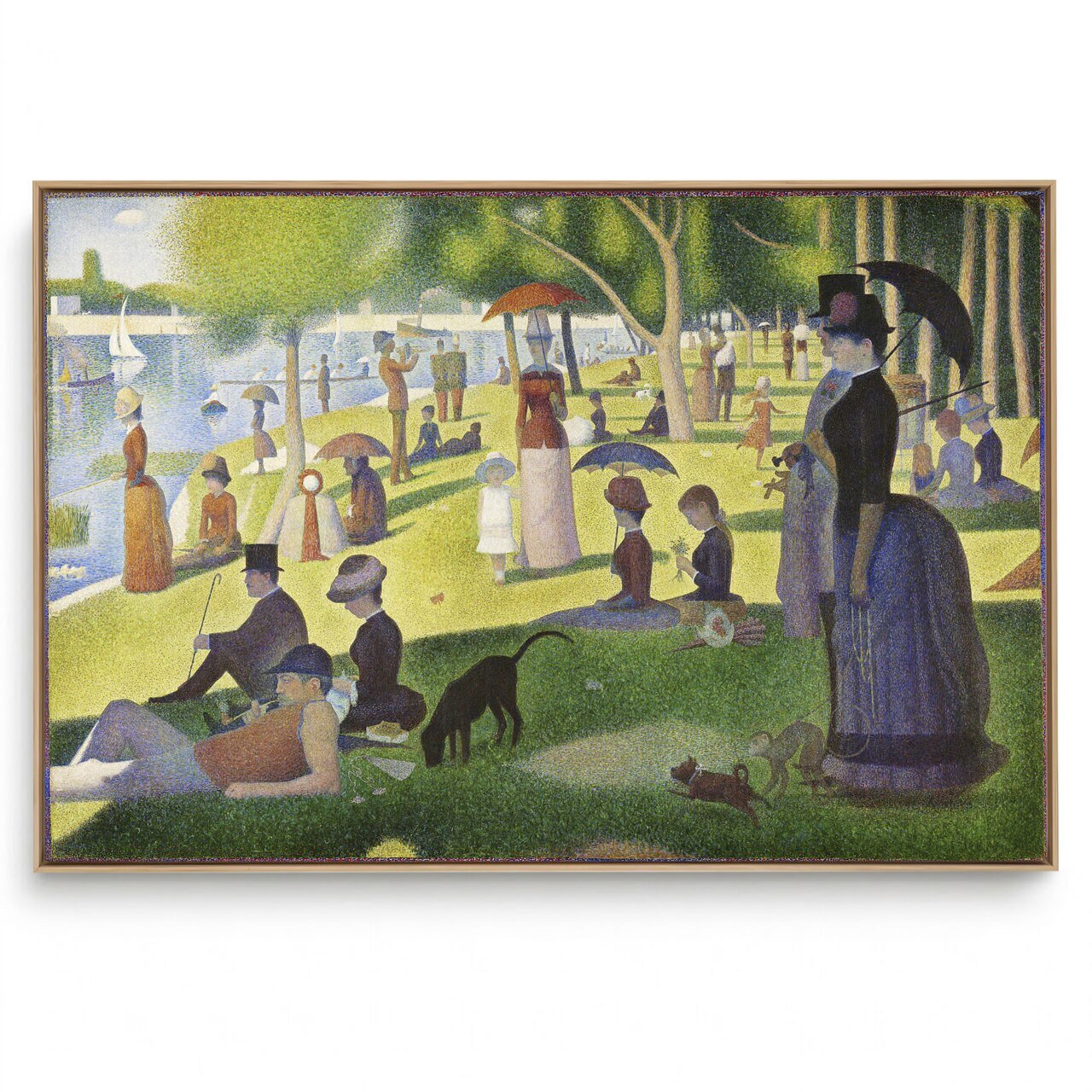 Quadro Decorativo Reprodução Pintores Georges-Pierre Seurat -  Uma Tarde de Domingo na Ilha de Grande Jatte