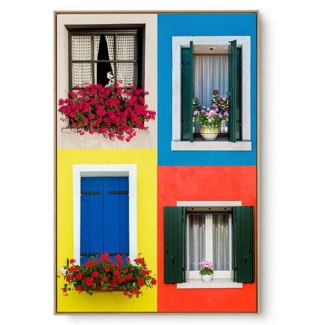 Quadro Decorativo Janelas Floridas III