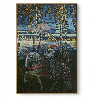 Quadro Decorativo Reprodução Pintores - Kandinsky Casal de Cavaleiros