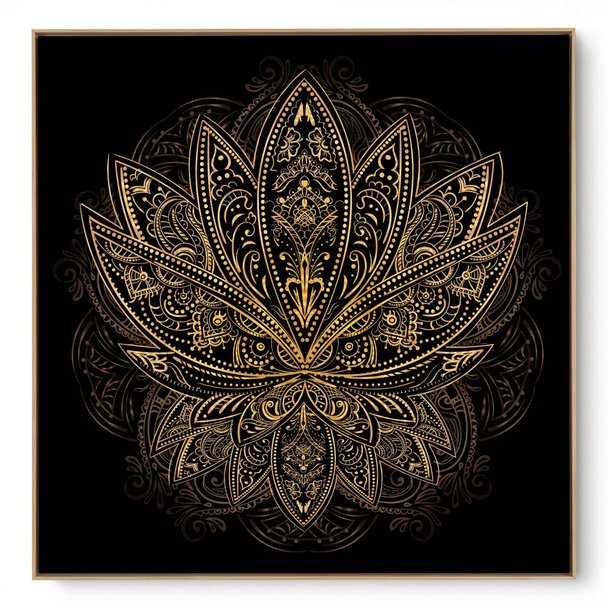 Quadro Decorativo Lotus Dourada I