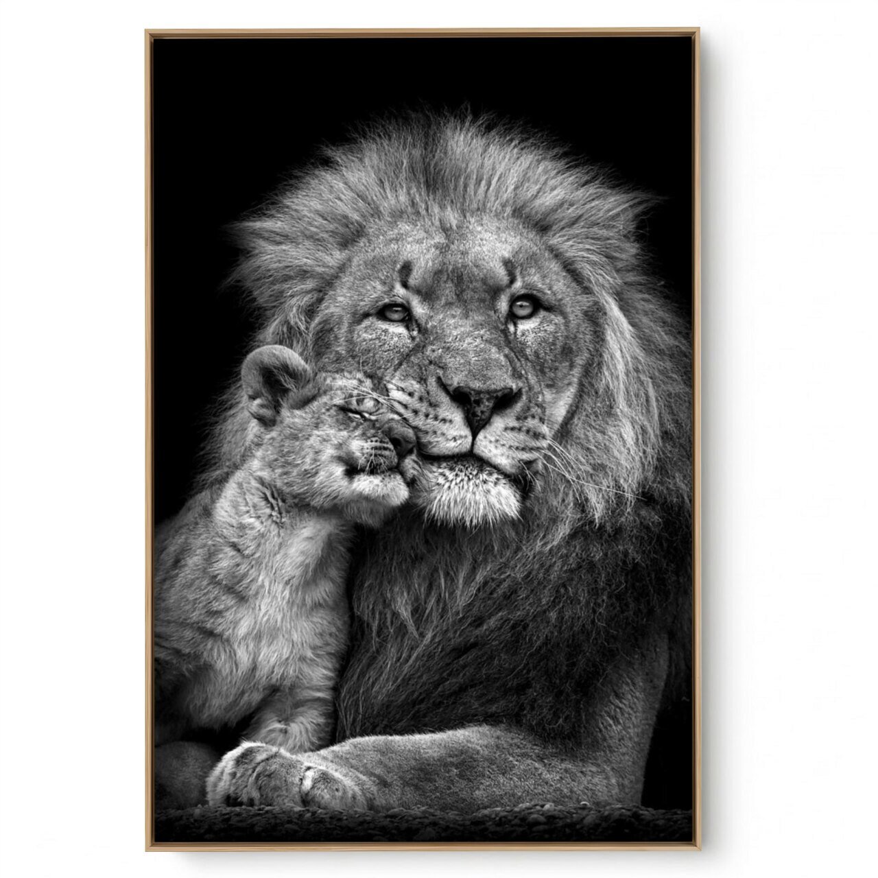 Quadro Decorativo Leão Pai e Filho