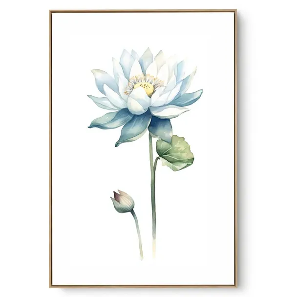 Quadro Decorativo Floral Lótus Flor Branca II