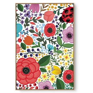 Quadro Decorativo Flores Joaninha