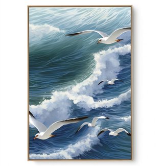 Quadro Decorativo Mar e Gaivota