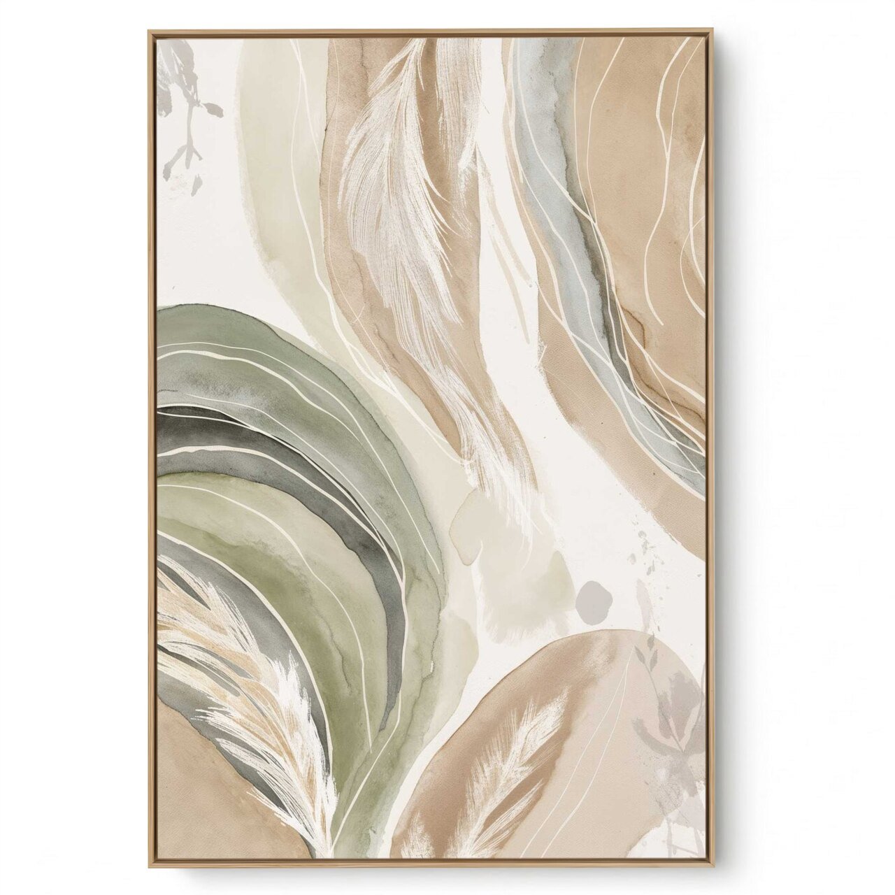 Quadro Decorativo Abstrato Bege Aquarela II
