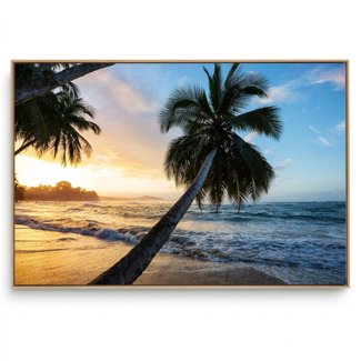 Quadro Decorativo Palmeira e Onda