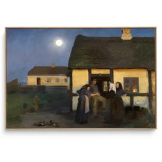 Quadro Decorativo Reprodução Pintores - Peder Severin Kroyer - Na Frente da Casa de Christoffer