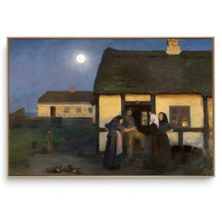 Quadro Decorativo Reprodução Pintores - Peder Severin Kroyer - Na Frente da Casa de Christoffer