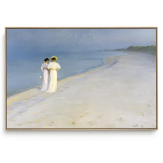 Quadro Decorativo Reprodução Pintores - Peder Severin Kroyer - Noite de Verão em Skagen I