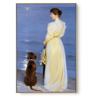 Quadro Decorativo Reprodução Pintores - Peder Severin Kroyer - Noite de Verão em Skagen II