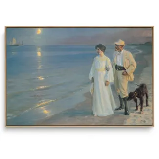 Quadro Decorativo Reprodução Pintores - Peder Severin Kroyer - Noite de Verão em Skagen IV