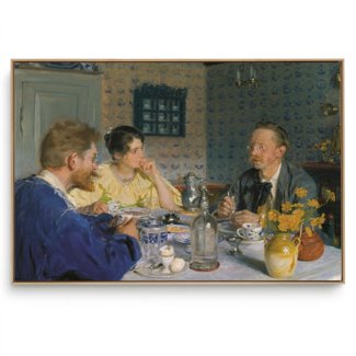 Quadro Decorativo Reprodução Pintores - Peder Severin Kroyer - Um Almoço