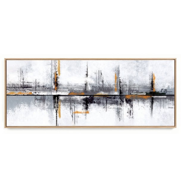 Quadro Decorativo Panorâmico Abs Tons de Cinza