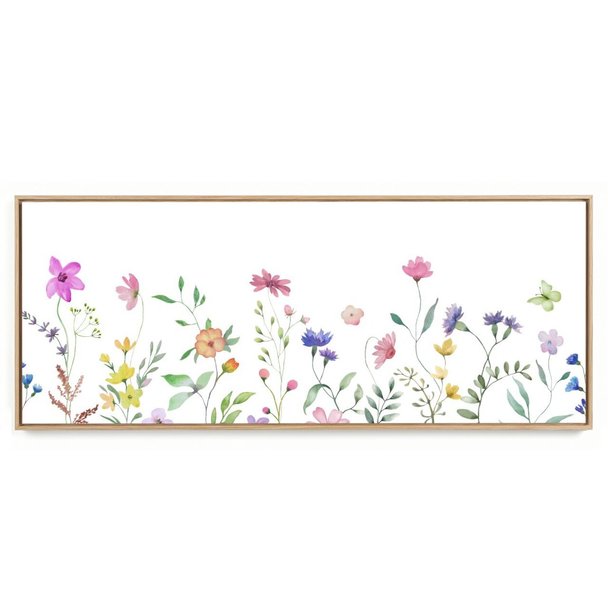Quadro Decorativo Panorâmico Floral Jardim I