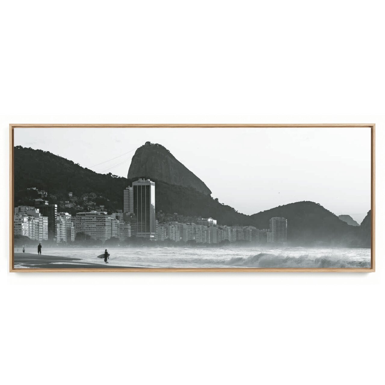 Quadro Decorativo Panorâmico Rio Por Do Sol P e B