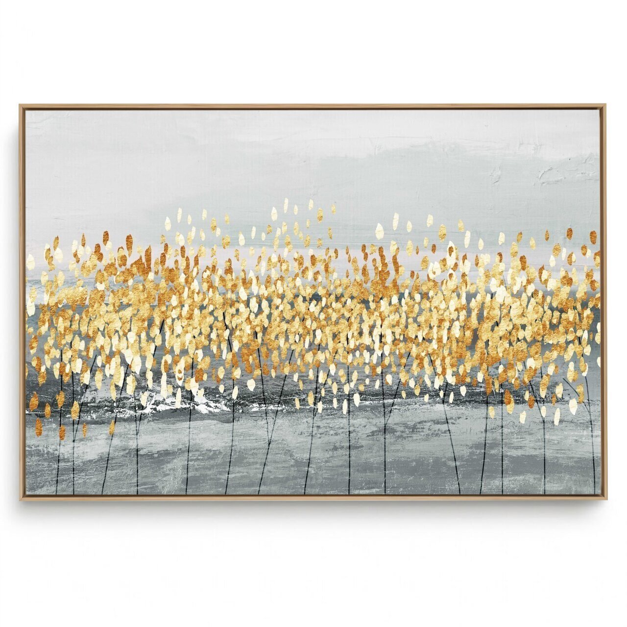 Quadro  Abstrato Pontos Dourados II 