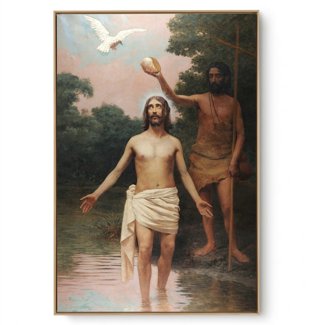 Quadro Decorativo Reprodução Pintores Almeida Junior - Batismo de Jesus
