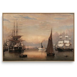 Quadro Decorativo Reprodução Pintores - Fitz Hugh Lane - Boston Harbor
