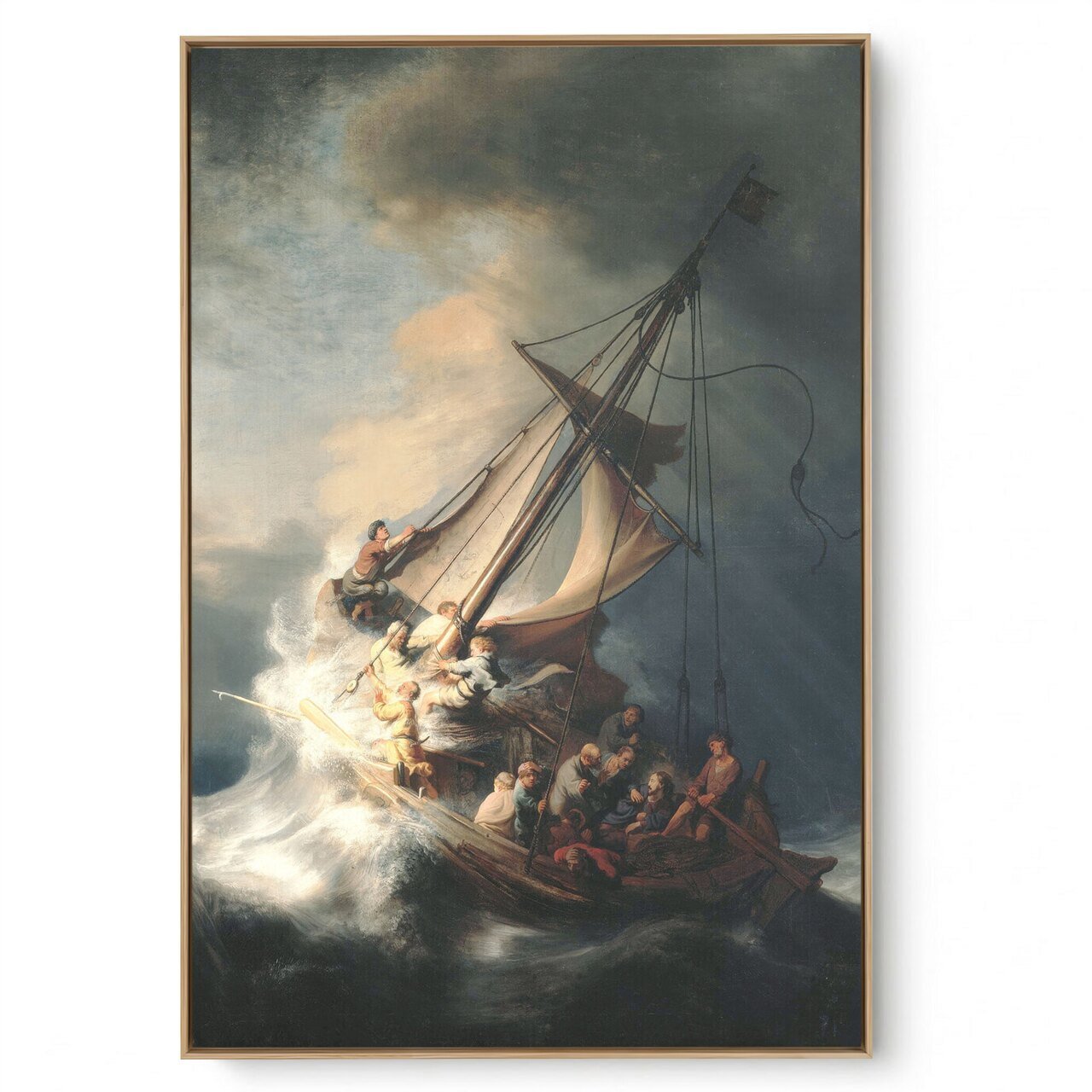 Quadro Decorativo Reprodução Pintores Rembrandt Harmenszoon - Tempestade no Mar da Galileia