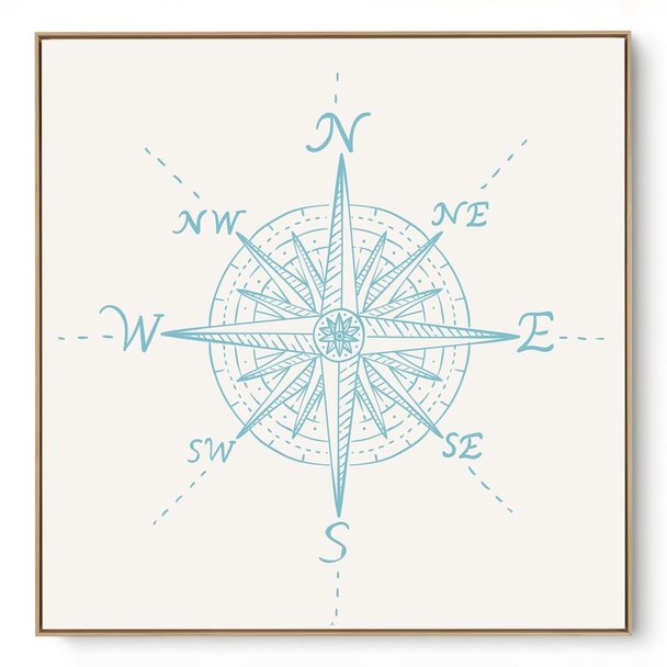 Quadro Decorativo Rosa Dos Ventos I