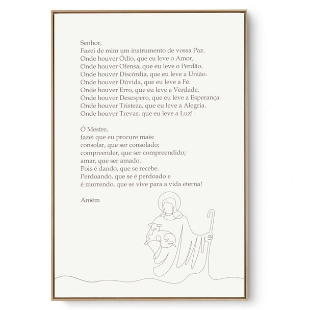 Quadro Decorativo Religioso Oração São Francisco II
