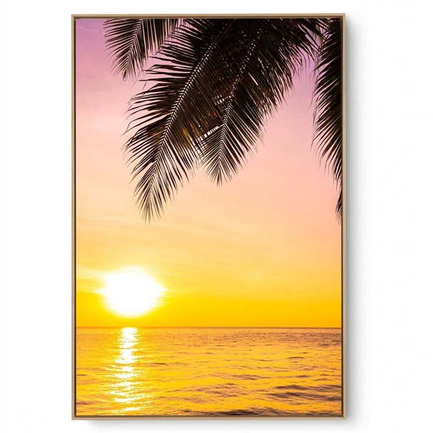 Quadro Decorativo Paisagem Sol Dourado IV