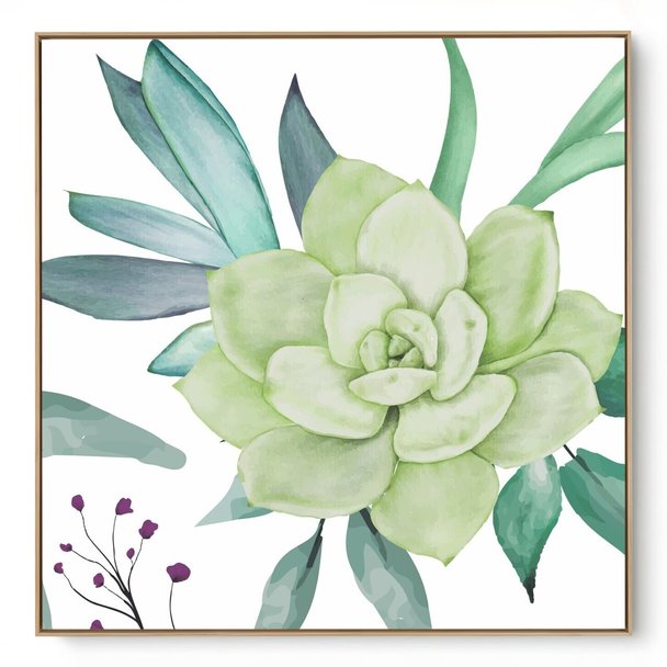 Quadro Decorativo Suculenta Aqua II