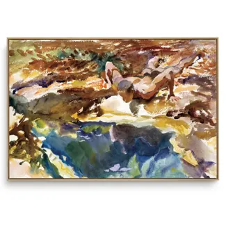 Quadro Decorativo Reprodução Pintores - John Singer - Man And Pool 1917
