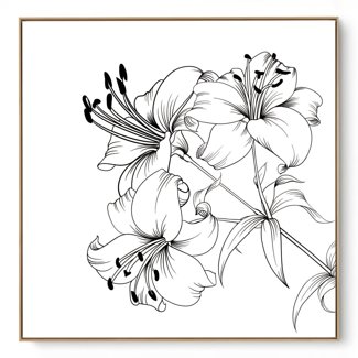 Quadro Decorativo Lírio P e B