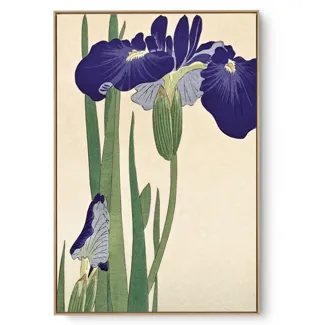 Quadro Decorativo Reprodução Pintores - Ohara Koson - Blues Irises