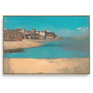 Quadro Decorativo Reprodução Pintores - Odilon Redon - Aldeia Á Beira-Mar Na Bretanha 1880
