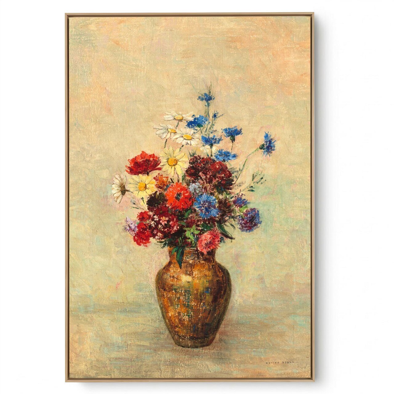 Quadro Decorativo Reprodução Pintores - Odilon Redon - Flores Em Um Vaso 1910