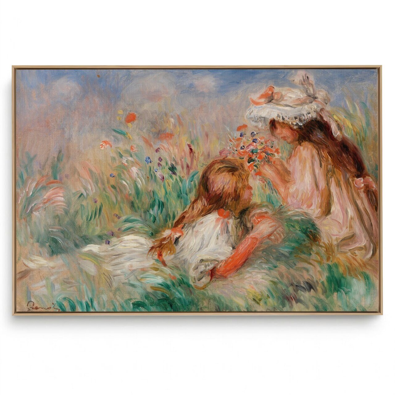 Quadro Decorativo Reprodução Pintores - Renoir - Meninas Na Grama