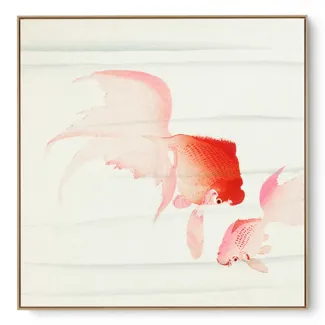 Quadro Decorativo Reprodução Pintores - Oraha Koson - Peixe Dourado