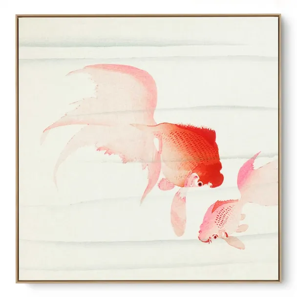 Quadro Decorativo Reprodução Pintores - Oraha Koson - Peixe Dourado