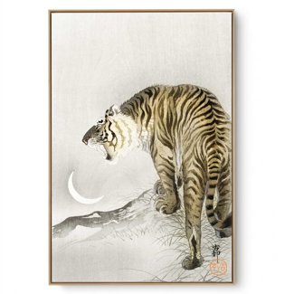 Quadro Decorativo Reprodução Pintores - Ohara Koson - Tigre Rugindo