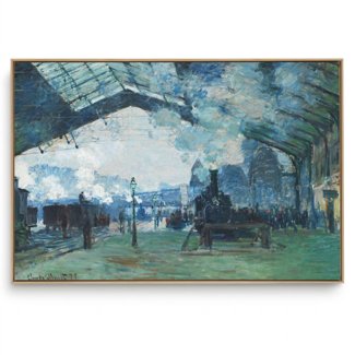 Quadro Decorativo Reprodução Claude Monet - Chegada do Trem Na Normandia