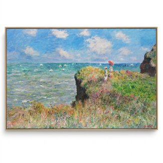 Quadro Decorativo Reprodução Pintores - Claude Monet - Caminhada do penhasco em Pourville