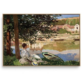 Quadro Decorativo Reprodução Pintores Claude Monet - No Banco do Sena