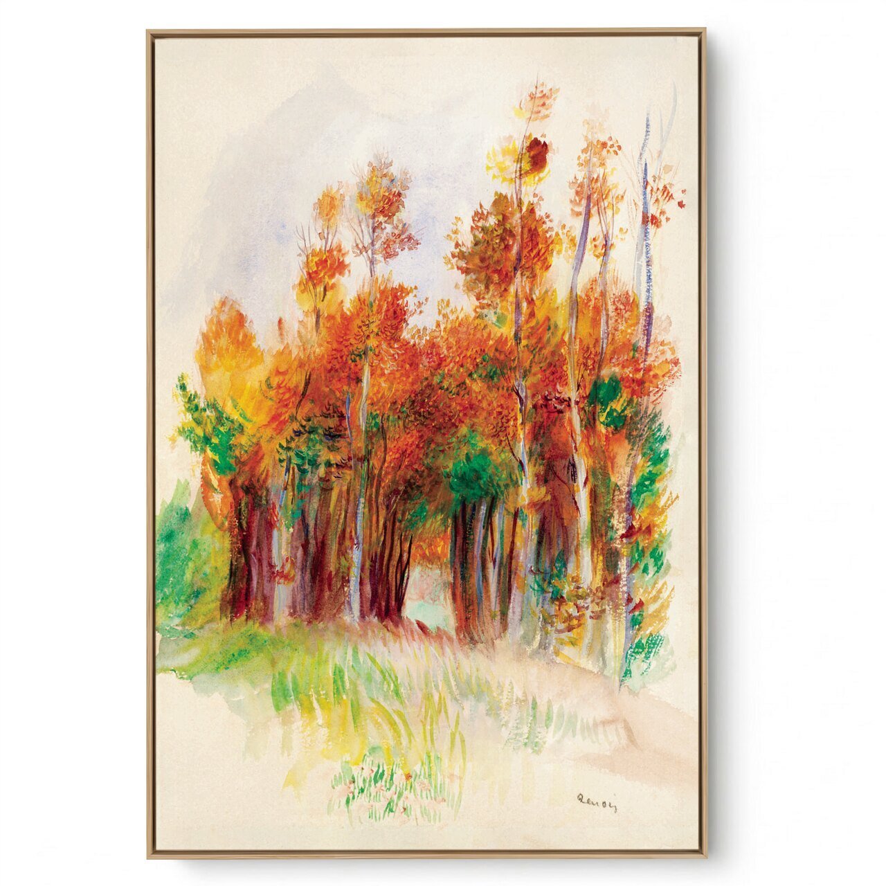 Quadro Decorativo Reprodução Pintores - RENOIR -  Bosque de Árvore 