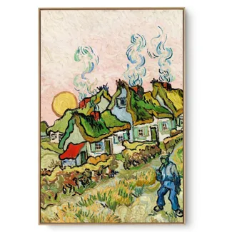 Quadro Decorativo Reprodução Pintores Van Gogh Casas e Figura 1890