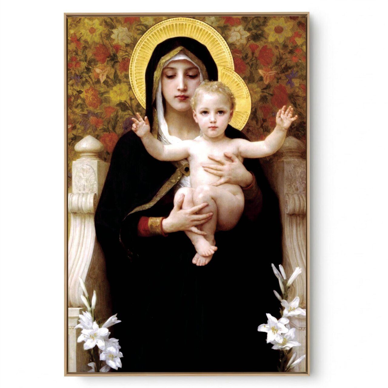 Quadro Decorativo Reprodução William Bouguereau - Virgem dos Lírios 