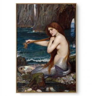 Quadro Decorativo Reprodução Pintores John William Waterhouse - Uma Sereia
