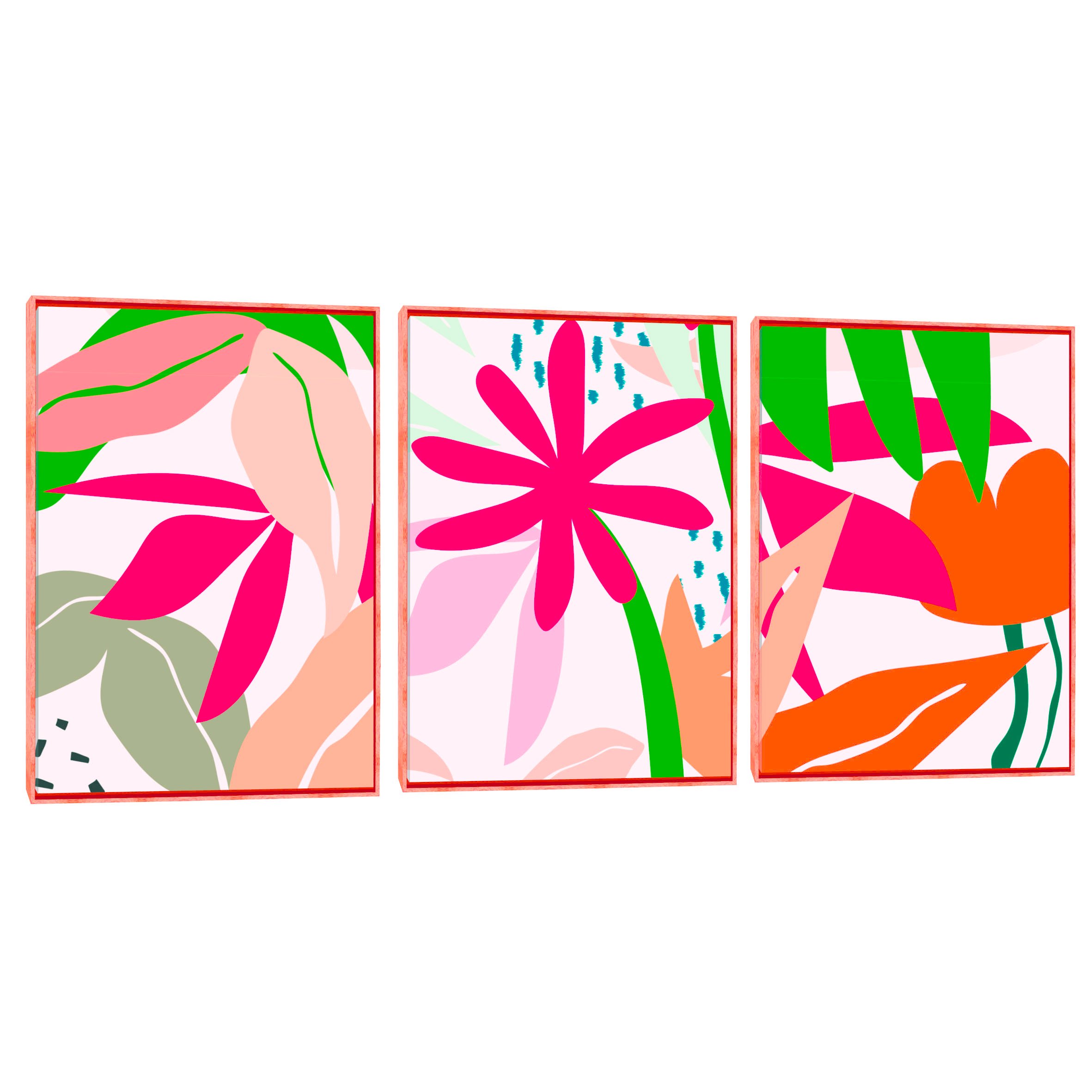Quadro Decorativo Composição Trio Flor Viva 