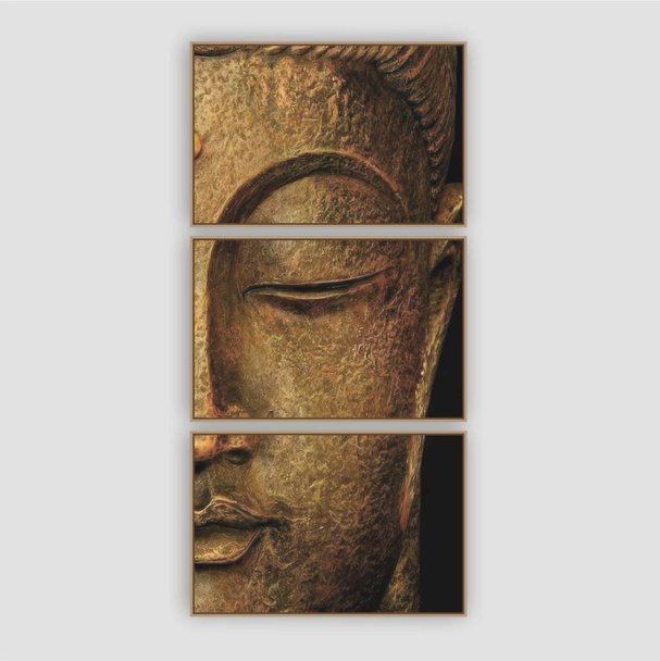 Quadro Decorativo Composição Trio Buda Vertical