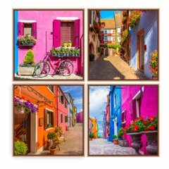 Quadro Decorativo Composição Casa Cores