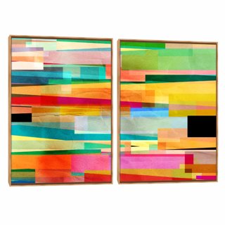 Quadro Decorativo Composição Duplo Filete de Cores