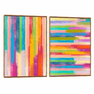 Quadro Decorativo Composição Abstrato Duplo Line Color